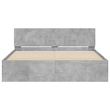 ZNTS Bed Frame without Mattress Concrete Grey 140x190 cm 3207500