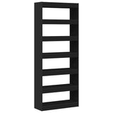 Book Cabinet with Shelf Black 80 x 30 x 198 cm Engineered Wood 3333917