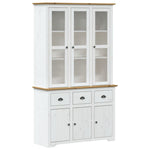 Highborad "BODO" White and Brown 115.5x43x200.5cm Solid Wood Pine 3206452