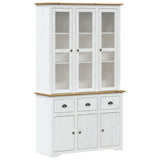 Highborad "BODO" White and Brown 115.5x43x200.5cm Solid Wood Pine 3206452