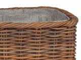 Firewood Basket 2 pcs Brown Lacak Rattan 42020972