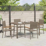 Garden Dining Set 5 pcs Grey Poly Rattan 3365391