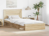 Bed Frame with Headboard Sonoma 100 x 200 cm Solid Pine Wood 3410122