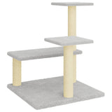 Cat Tree with Sisal Scratching Posts Light Grey 61 cm 172086