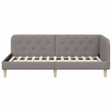 Corner Bed Frame with Headboard Taupe 100 x 200 cm Fabric 42016582