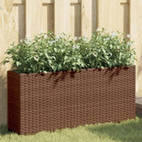 ZNTS Garden Planters with 2 Pots 2 pcs Brown 90x20x40 cm Poly Rattan 3210514