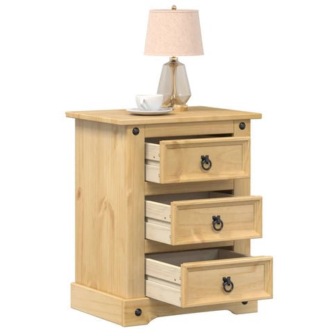 ZNTS Bedside Cabinet Corona 53x39x66 cm Solid Wood Pine 4005659