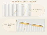 Elegant Storage Sideboard - White/Gold-Tone T3398P343021