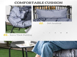 String Rattan Egg Chair, with Padded Seat Cushion - Grey/Black T3398P320126