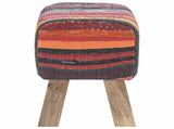 Bench 40 x 30 x 45 cm Real Leather Multicolour 42042103