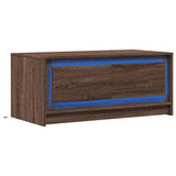 Coffee Table with LED Lights Brown Oak Engineered Wood 851990