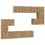TV Cabinet Set Wall-mounted 8 pcs Artisan Oak Engineered Wood 3393218