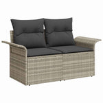 Garden Sofa with Cushion Light Grey 141 x 62 x 69cm Poly Rattan 42006697