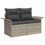 Garden Sofa with Cushion Light Grey 141 x 62 x 69cm Poly Rattan 42006697