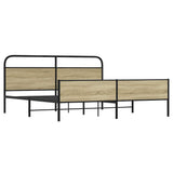Metal Bed Frame without Mattress Sonoma Oak 183x213 cm 3318696