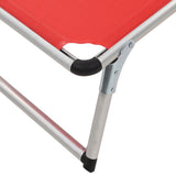Sun Lounger Red Aluminium Standard Collapsible 312459