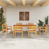 Garden Dining Set 7 pcs Brown Solid Acacia Wood 3375673
