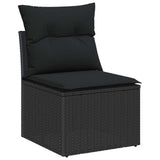 Garden Sofa Set with Storage 8 pcs Black Poly rattan 3358669