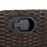 Reclining Garden Bench with Cushions Brown Poly Rattan 368232