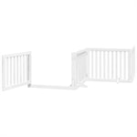 Dog Gate with Door Foldable 10 Panels White 800 cm Poplar Wood 3155675