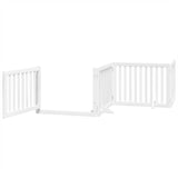 Dog Gate with Door Foldable 10 Panels White 800 cm Poplar Wood 3155675