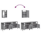 3 Piece Bathroom Furniture Set Grey Sonoma Engineered Wood 3214788