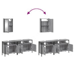 ZNTS 3 Piece Bathroom Furniture Set Grey Sonoma Engineered Wood 3214788