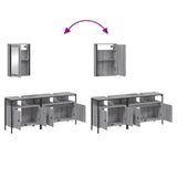ZNTS 3 Piece Bathroom Furniture Set Grey Sonoma Engineered Wood 3214788