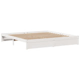 Bed Frame with Headboard without Mattress White 200x200 cm 3306745