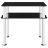 Side Table Black 45x50x45 cm Tempered Glass 249530