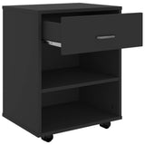 Rolling Cabinet Black 46x36x59 cm Engineered Wood 808468