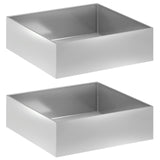 Garden Planter 2 pcs Silver 80 x 80 x 30 cm Galvanised Steel 8005075