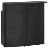 3 Piece Garden Bar Set with Cushions Poly Rattan Black 3095421