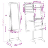 Mirror Jewellery Cabinet with LED Lights Free Standing Black 353263