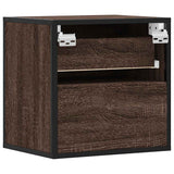 ZNTS Wall-mounted Bedside Cabinet Brown Oak 40x31x39.5 cm 848732