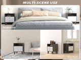 Industrial-Scandinavian Mix Bedside Table, with Drawers and Shelf T3398P328341