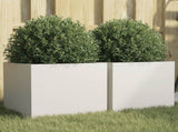 Planters 2 pcs White 32x30x29 cm Steel 841538
