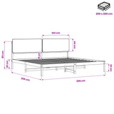 Bed Frame with Upholstered Headboard Natural and Light Grey 3405036