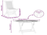 Garden Bistro Set Folding 3 pcs Natural Solid Teak Wood 3437376
