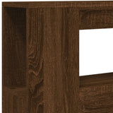 LED Headboard Brown Oak 100x18.5x103.5 cm Engineered Wood 837336