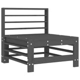 Middle Sofa with Cushions Grey Solid Wood Pine 825662