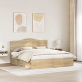 Bed Frame with Headboard Sonoma 180 x 200 cm Solid Pine Wood 3413274