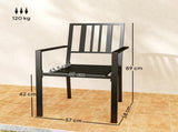 Set of Four Minimal Metal Garden Chairs - Black T3398P318554