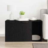 Cat Litter Box Enclosure Black Oak 80x50x45 cm Engineered Wood 865987