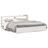 Bed Frame with Headboard without Mattress White 180x200 cm Super King 3306002