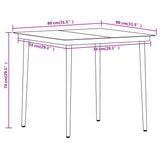Dining Set Black Steel Medium Durable Garden Dining Set 3099143