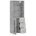 Highboard Concrete Grey 69.5x34x180 cm Engineered Wood 3189497