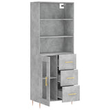 Highboard Concrete Grey 69.5x34x180 cm Engineered Wood 3189497