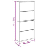 Shoe Cabinet with Mirror 4-Layer High Gloss White 63x17x134 cm 3228276