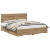 Bed Frame with Drawer Artisan Oak 180 x 200 cm Engineered Wood 3412757